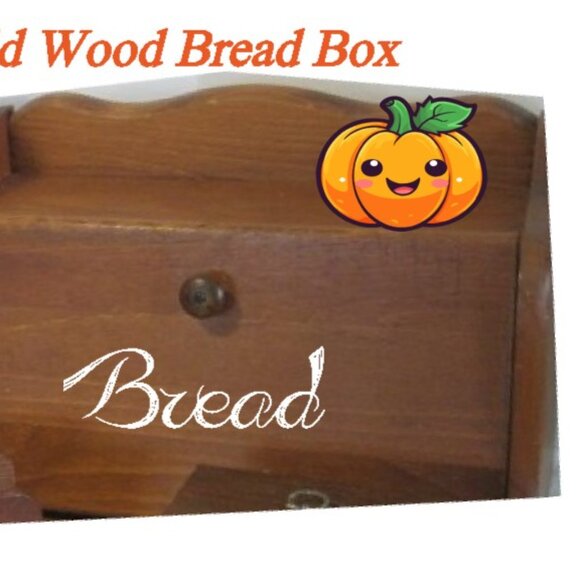 70's Kitchen Solid Wood Bread Box, EUC, 12 x 10 x 12 - Picture 2 of 4